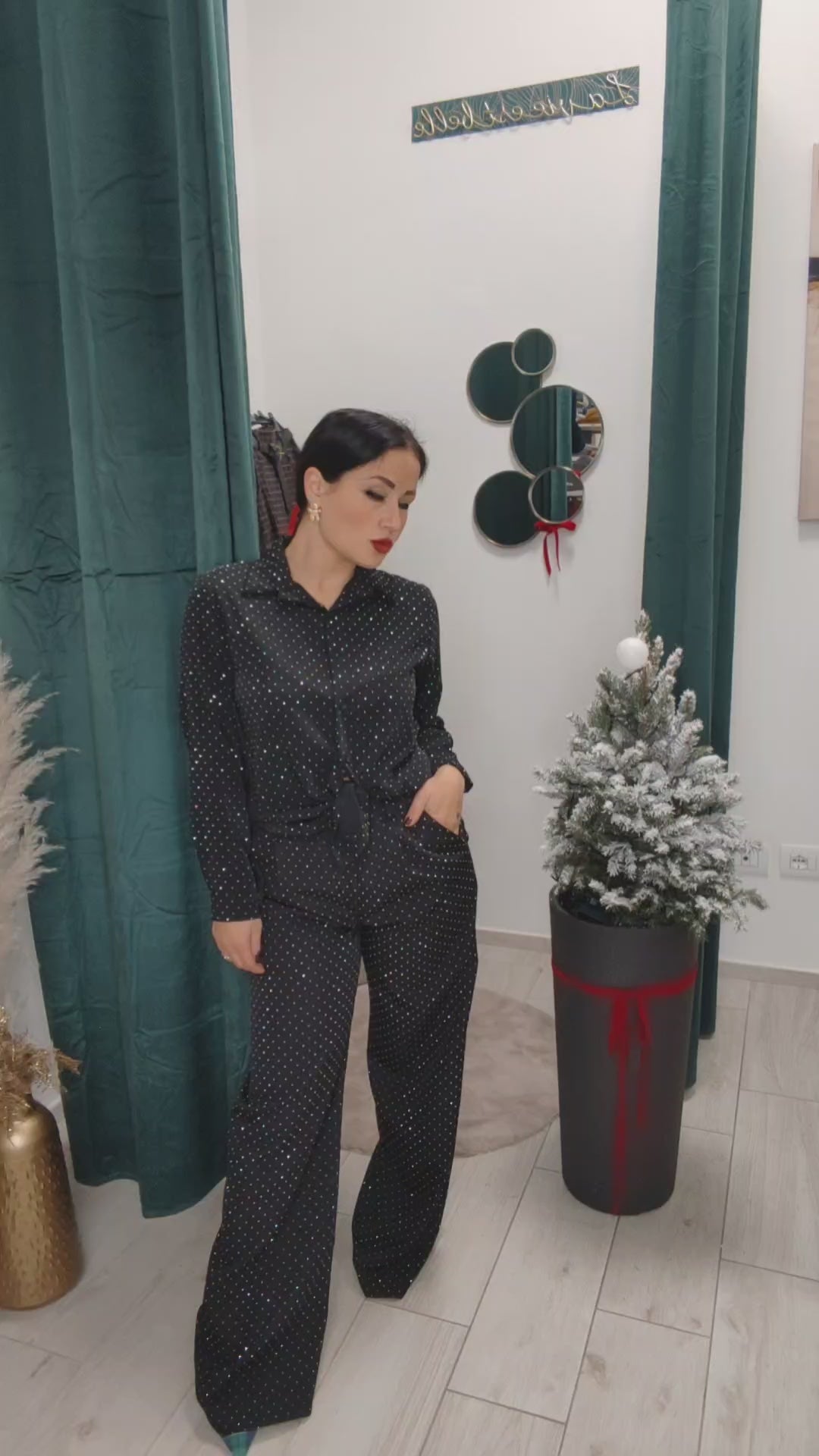 Pantalone con swarovskini